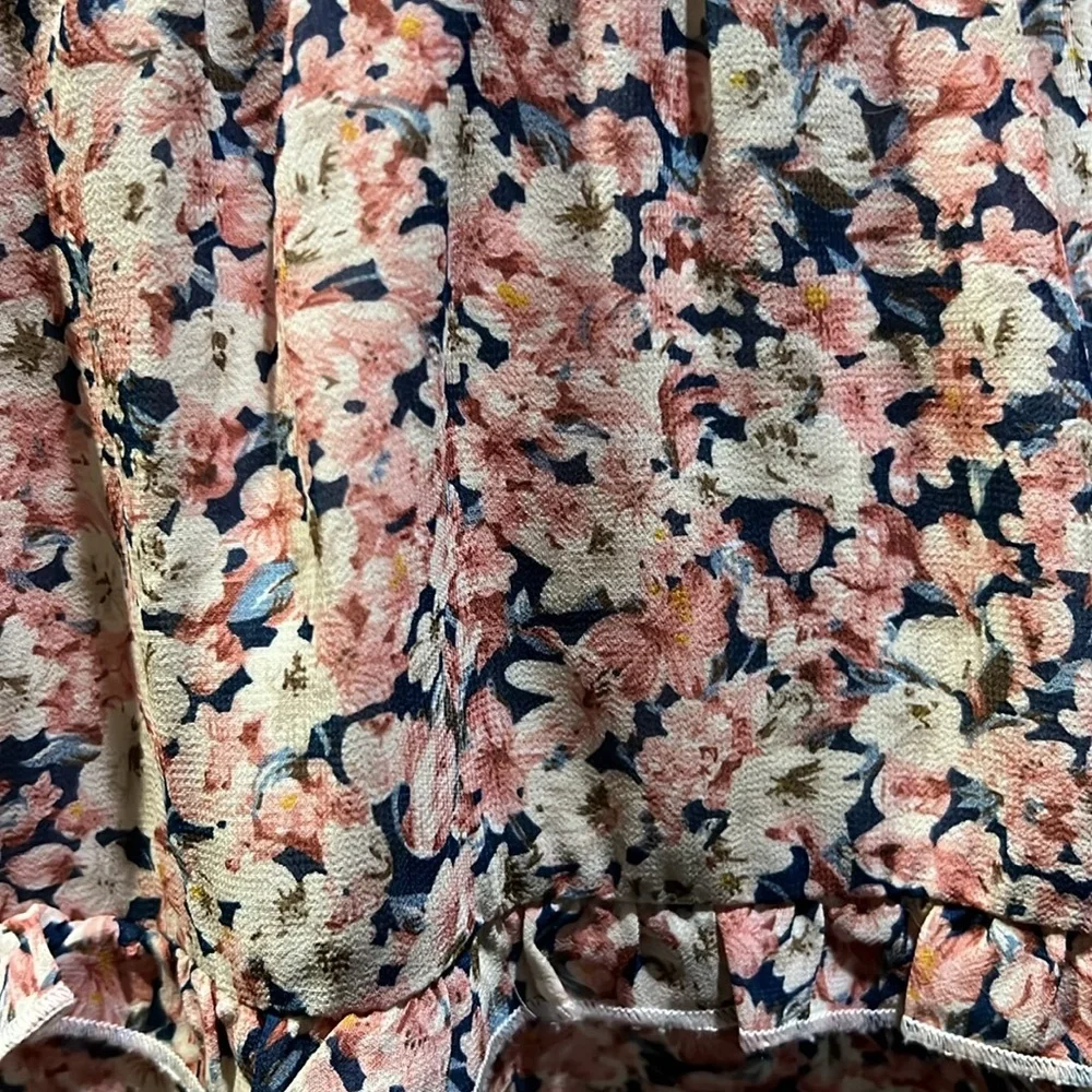 Allegra K Floral Chiffon Skirt XS - Smocked Waist & Tiered
